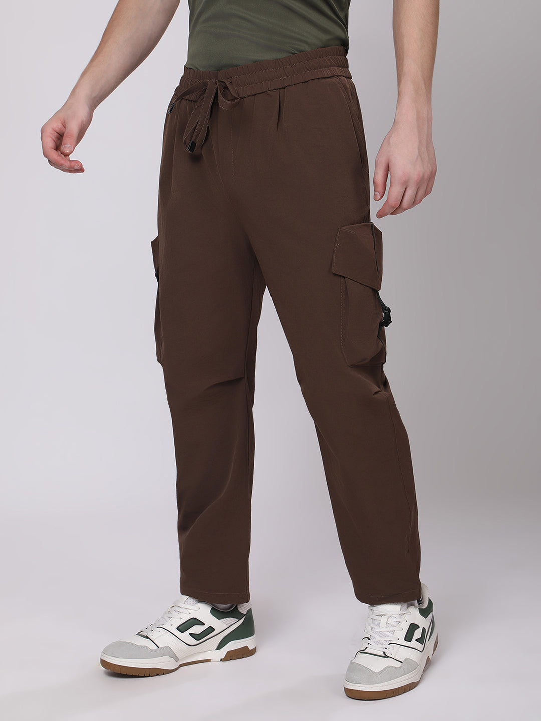 Chocolate Brown Cargo Loose Fit Pants