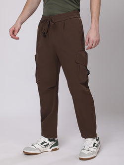 Chocolate Brown Cargo Loose Fit Pants