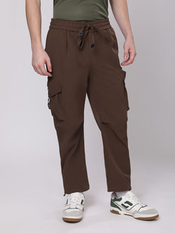 Chocolate Brown Cargo Loose Fit Pants
