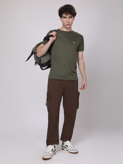 Chocolate Brown Cargo Loose Fit Pants