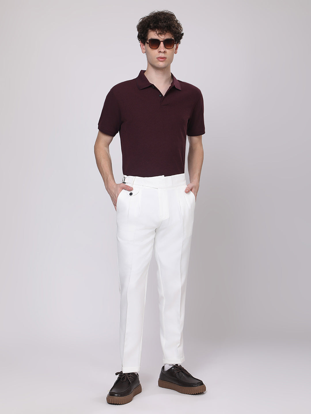 White Gurkha Style Trousers