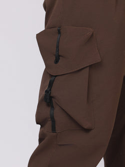 Chocolate Brown Cargo Loose Fit Pants