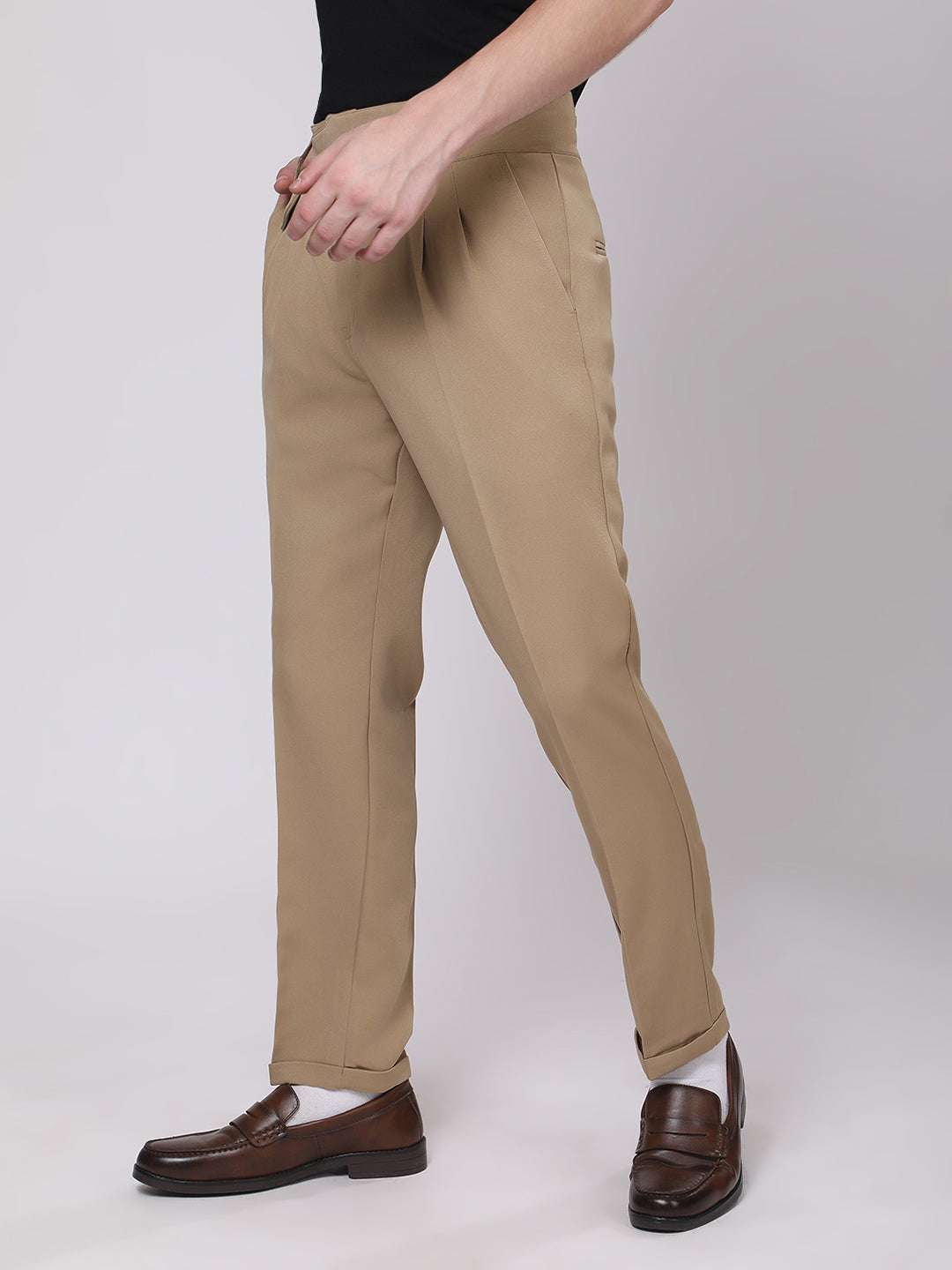 Khaki Gurkha Style Smart Trousers