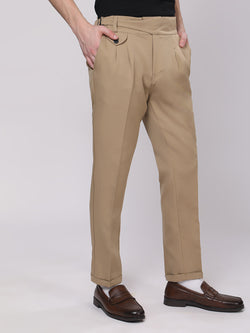 Khaki Gurkha Style Smart Trousers