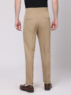 Khaki Gurkha Style Smart Trousers