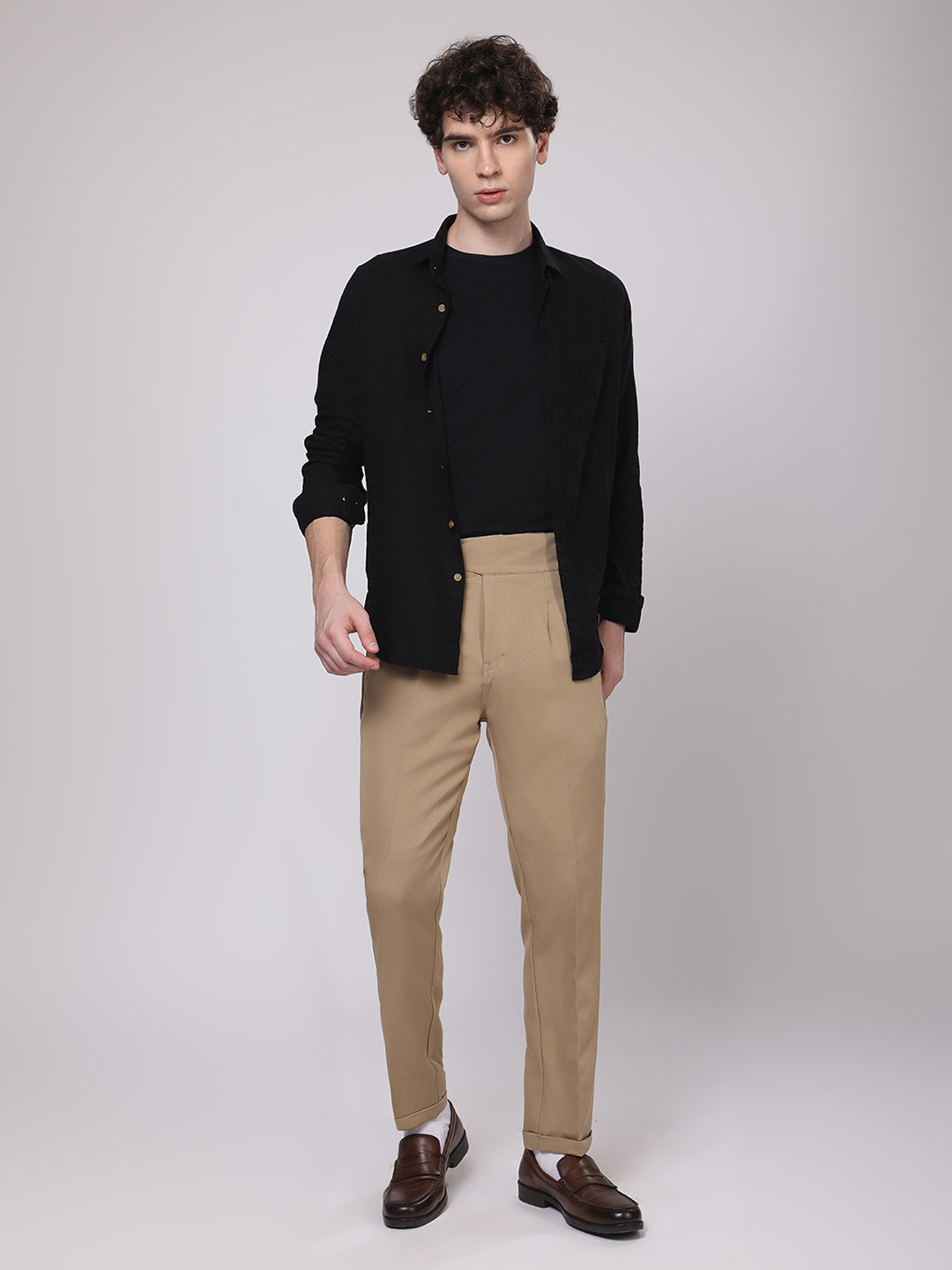 Khaki Gurkha Style Smart Trousers