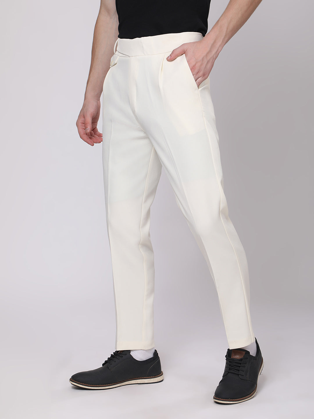Light Beige Gurkha Style Office Trousers