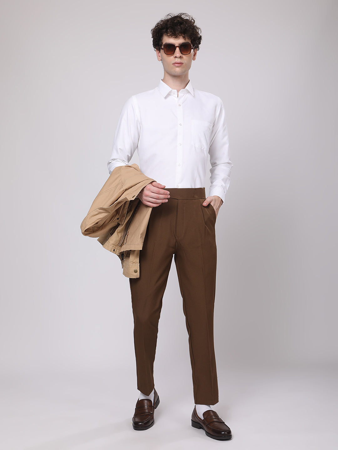Brown Gurkha Style Dress Trousers