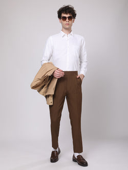 Brown Gurkha Style Dress Trousers