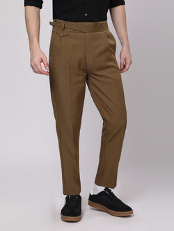 Coffee Brown Gurkha Style Slim Trousers