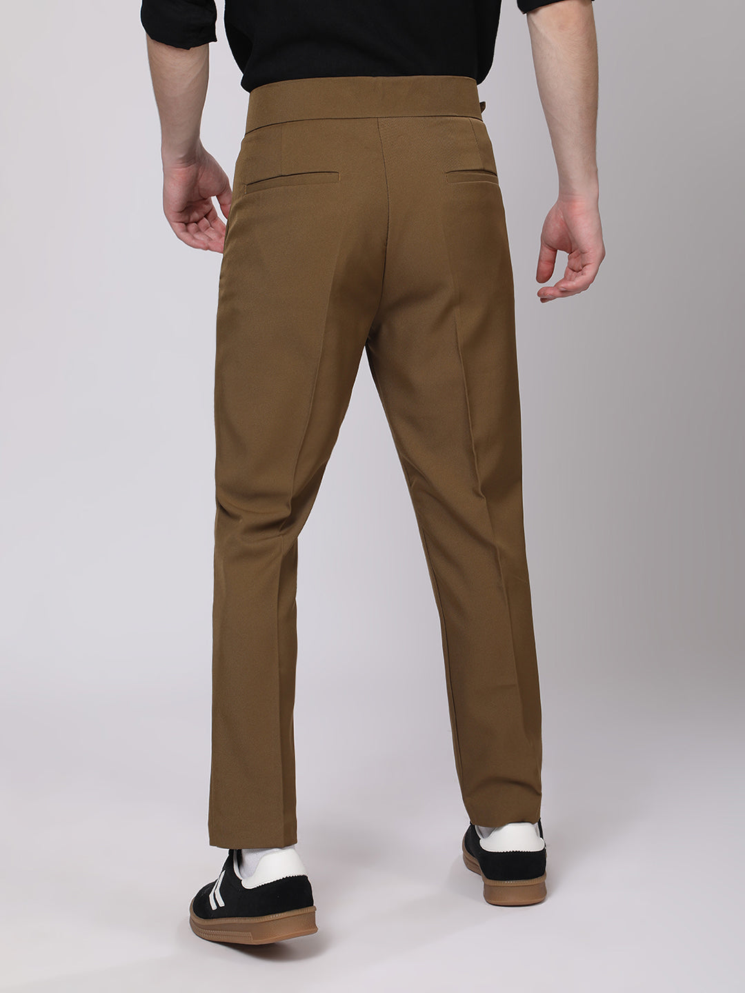 Coffee Brown Gurkha Style Slim Trousers
