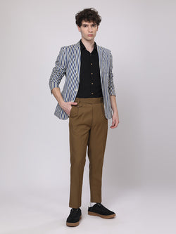 Coffee Brown Gurkha Style Slim Trousers