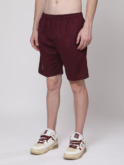 Burgundy Half-Zip Polo T-Shirt & Shorts Co-Ord Set