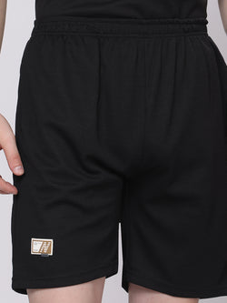 Jet Black Half-Zip Polo T-Shirt & Shorts Co-Ord Set