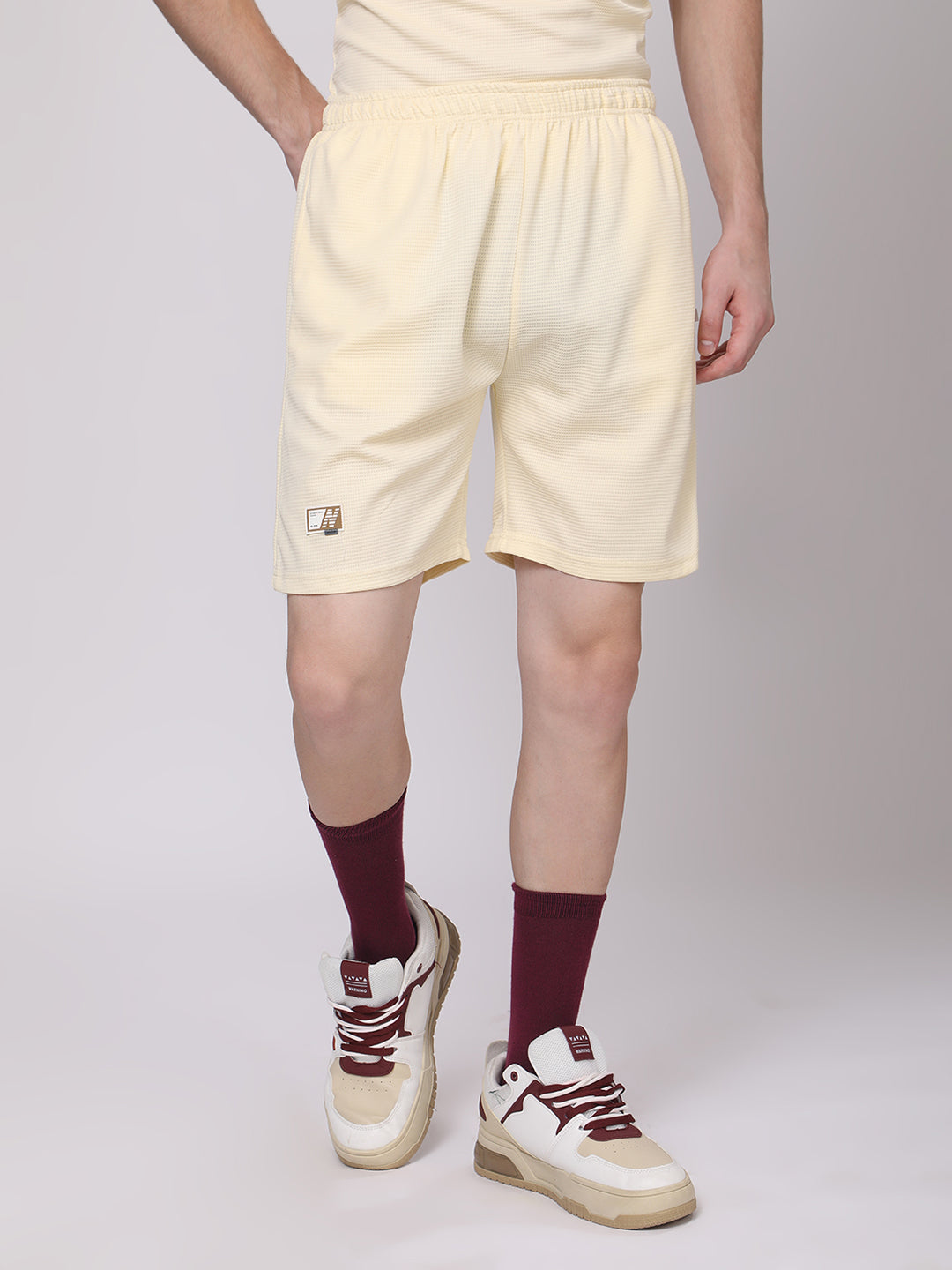 Butter Yellow Half-Zip Polo T-Shirt & Shorts Co-Ord Set