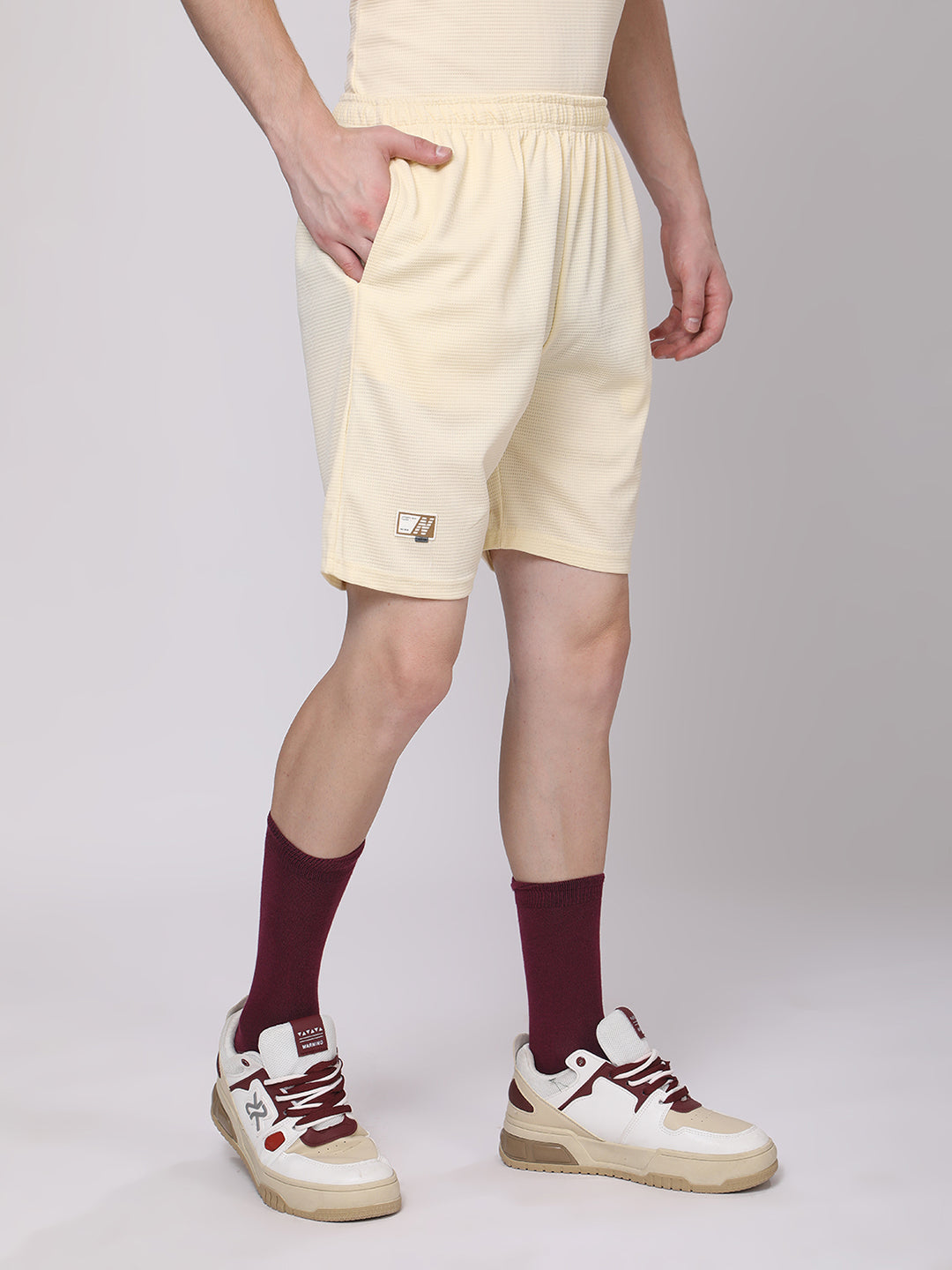 Butter Yellow Half-Zip Polo T-Shirt & Shorts Co-Ord Set