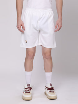 Classic White Half-Zip Polo T-Shirt & Shorts Co-Ord Set
