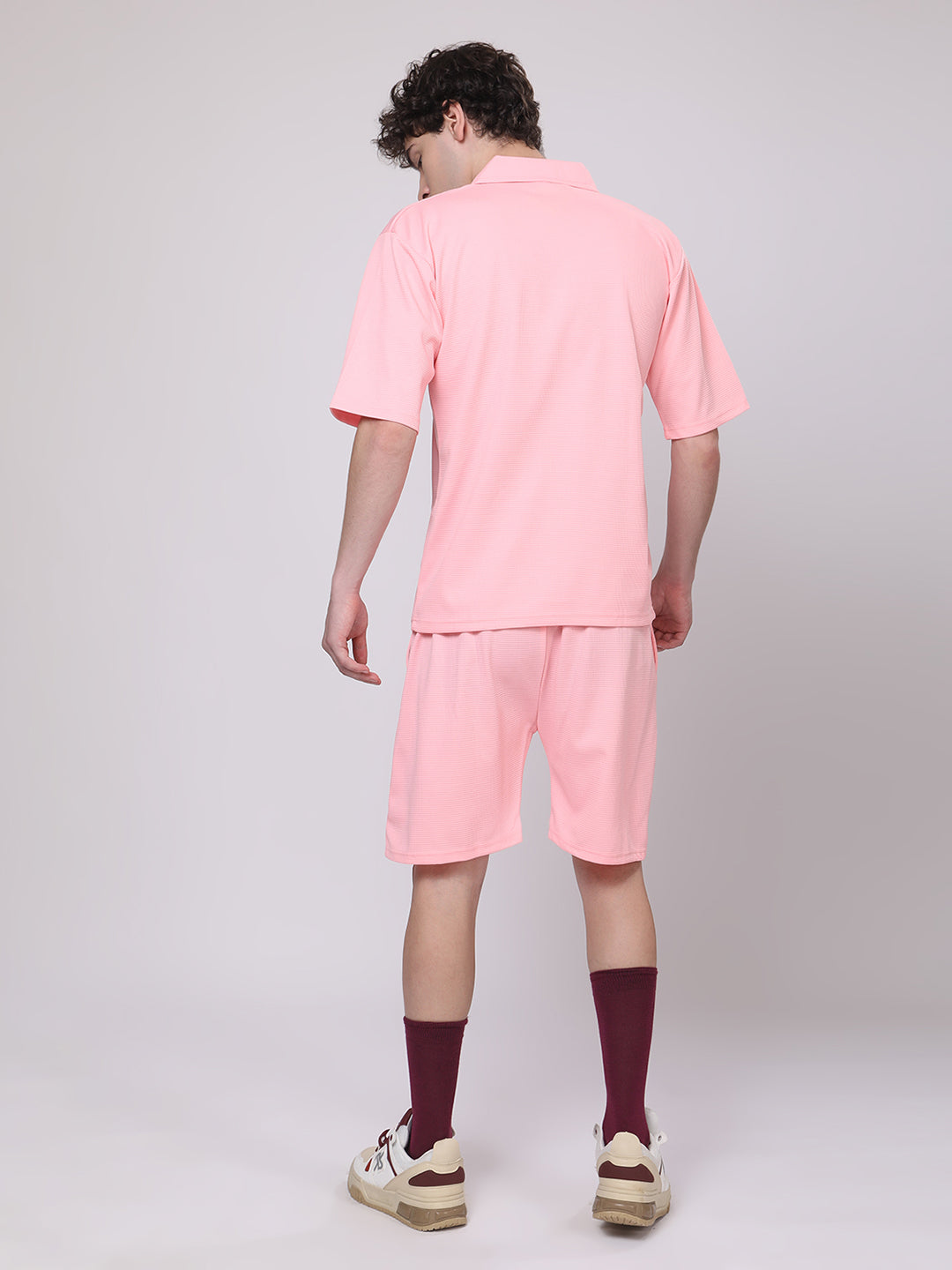 Rose Quartz Half-Zip Polo & Shorts Co-ord Set – Soft & Refreshing