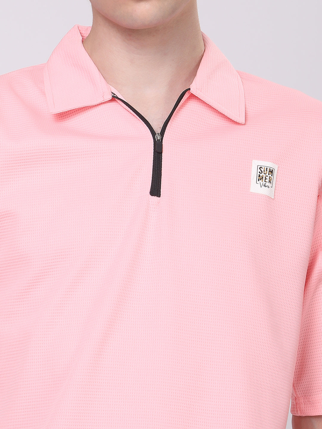 Rose Quartz Half-Zip Polo & Shorts Co-ord Set – Soft & Refreshing