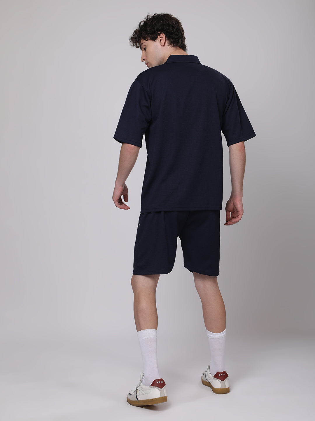 Midnight Navy Half-Zip Polo & Shorts Co-ord Set – Sleek & Sporty