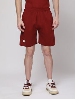 Brick Red Half-Zip Polo T-Shirt & Shorts Co-Ord Set