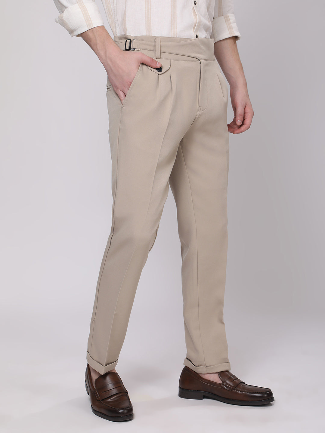 Camel Brown Gurkha Style Casual Trousers