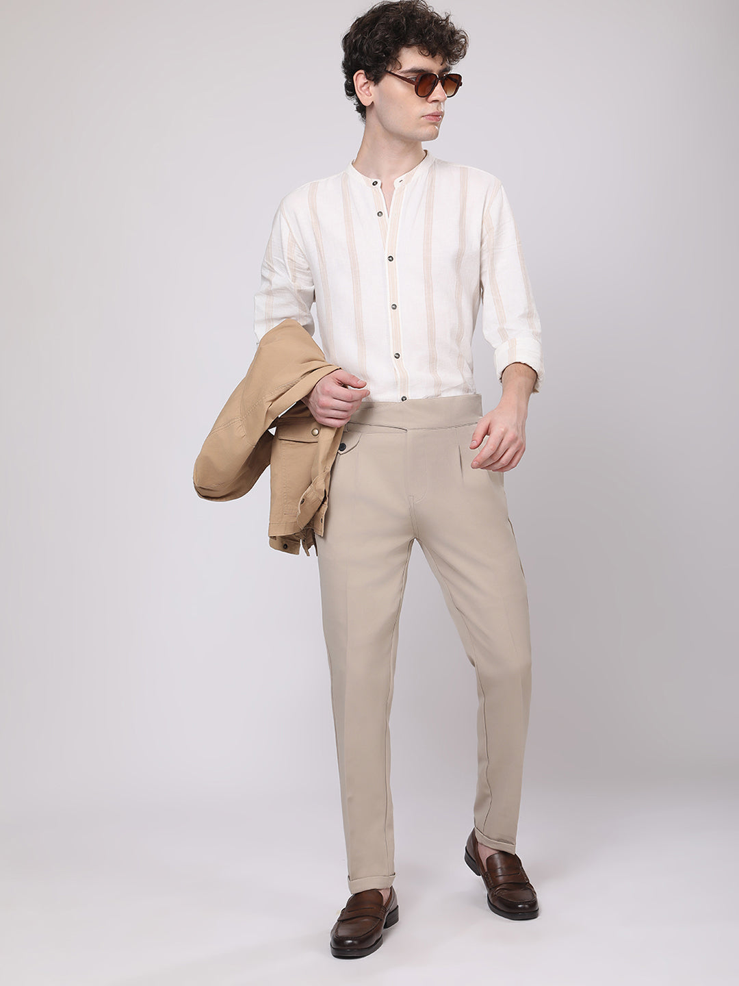 Camel Brown Gurkha Style Casual Trousers