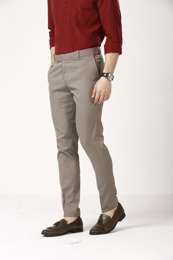 Dusty Brown Adjustable Belt Formal Pants