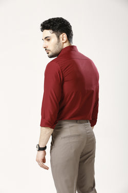 Maroon Formal Cotton-Poly Shirt