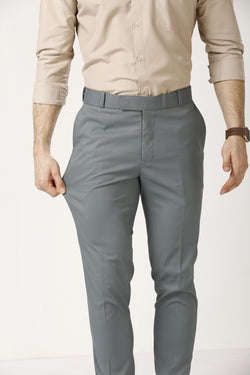 Smokey Grey Adjustable Belt Formal Pants