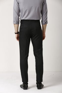 Black Adjustable Belt Formal Pants