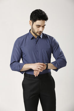 Slate Formal Cotton-Poly Shirt