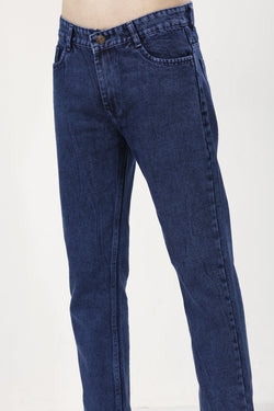 Stylish Dark Blue Baggy Plain Jeans