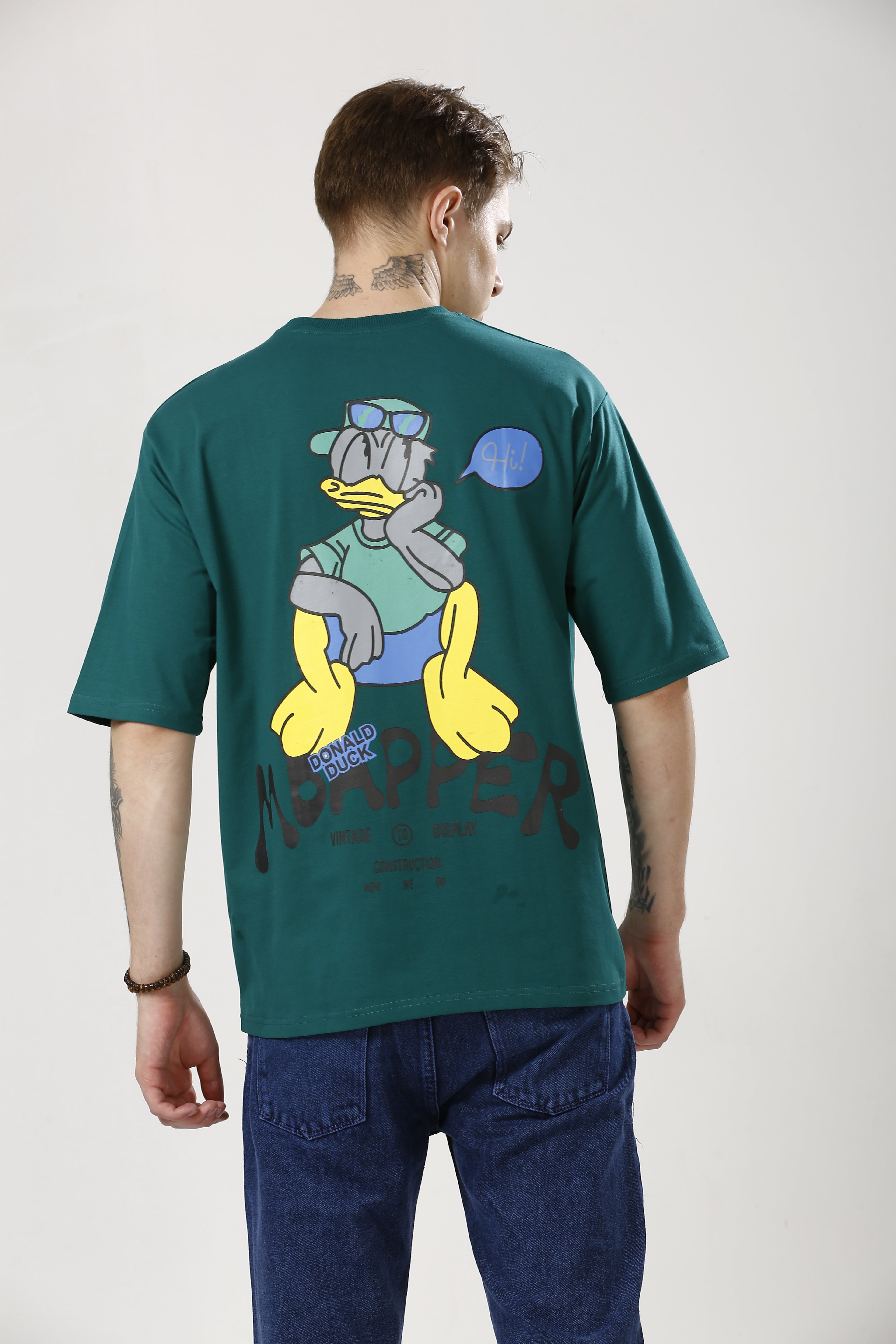 Oversized Teal Green Cotton T-Shirt