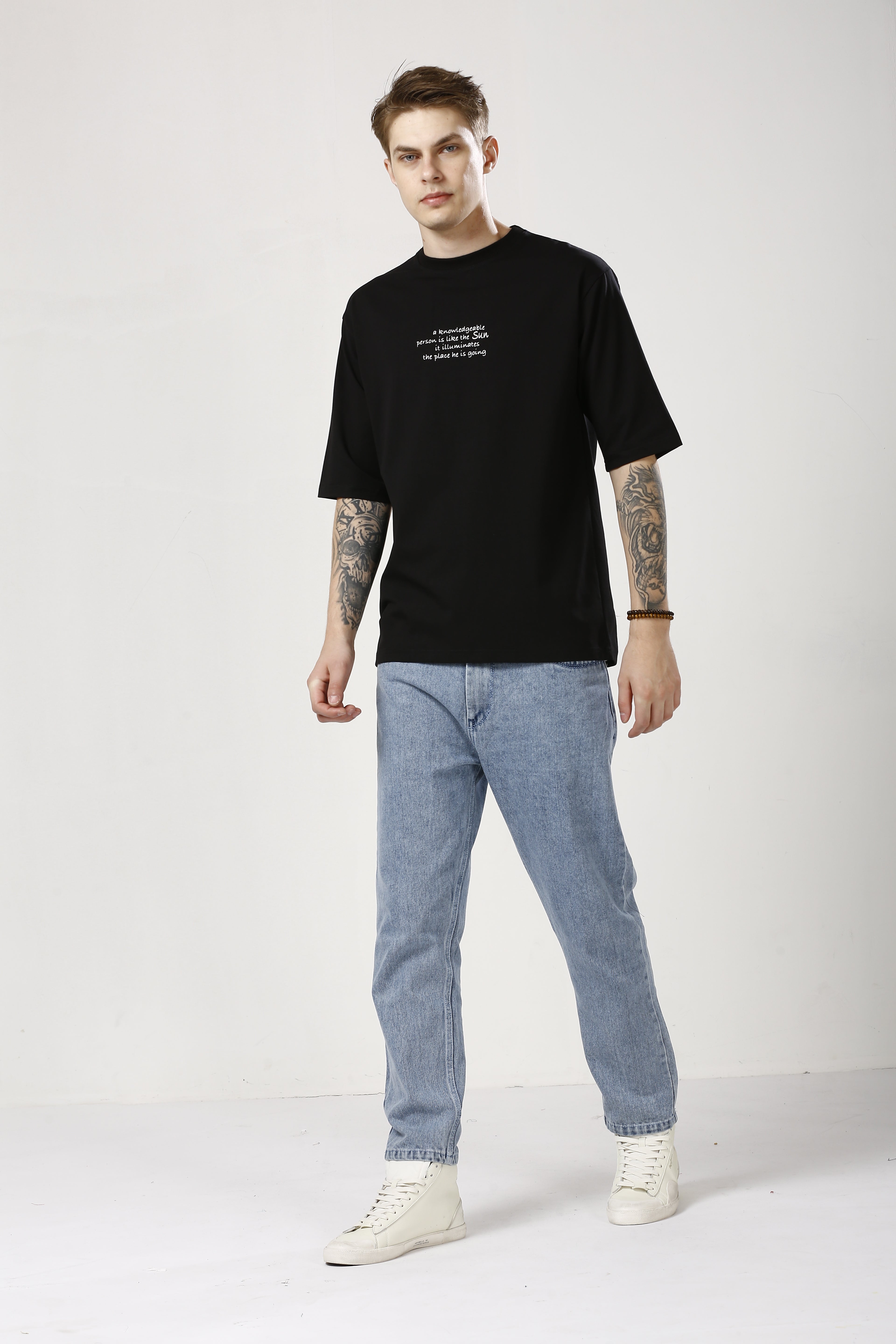 Oversized Black Cotton T-Shirt