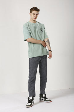 Oversized Ash Grey Cotton T-Shirt