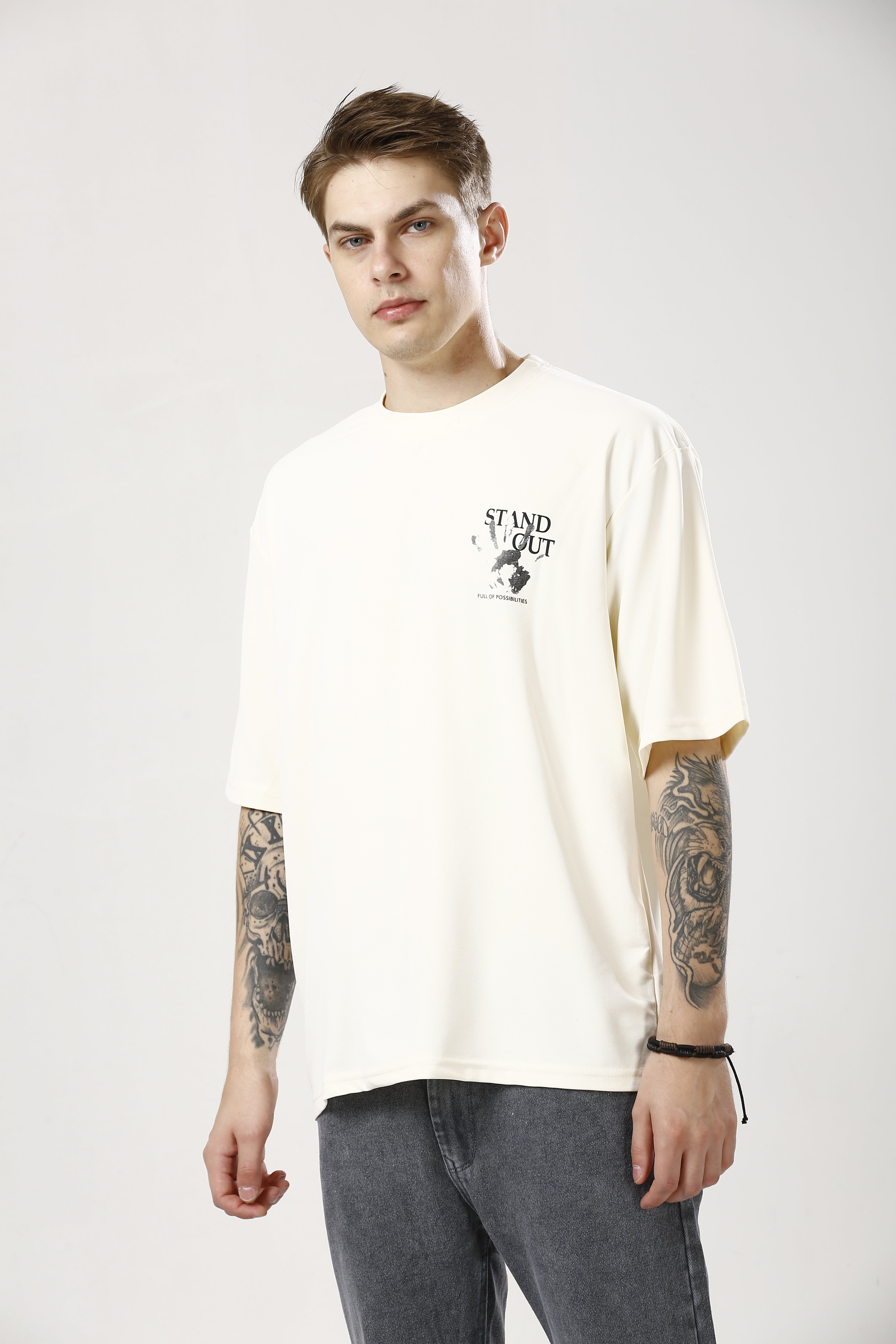 Oversized Light Yellow Cotton T-Shirt