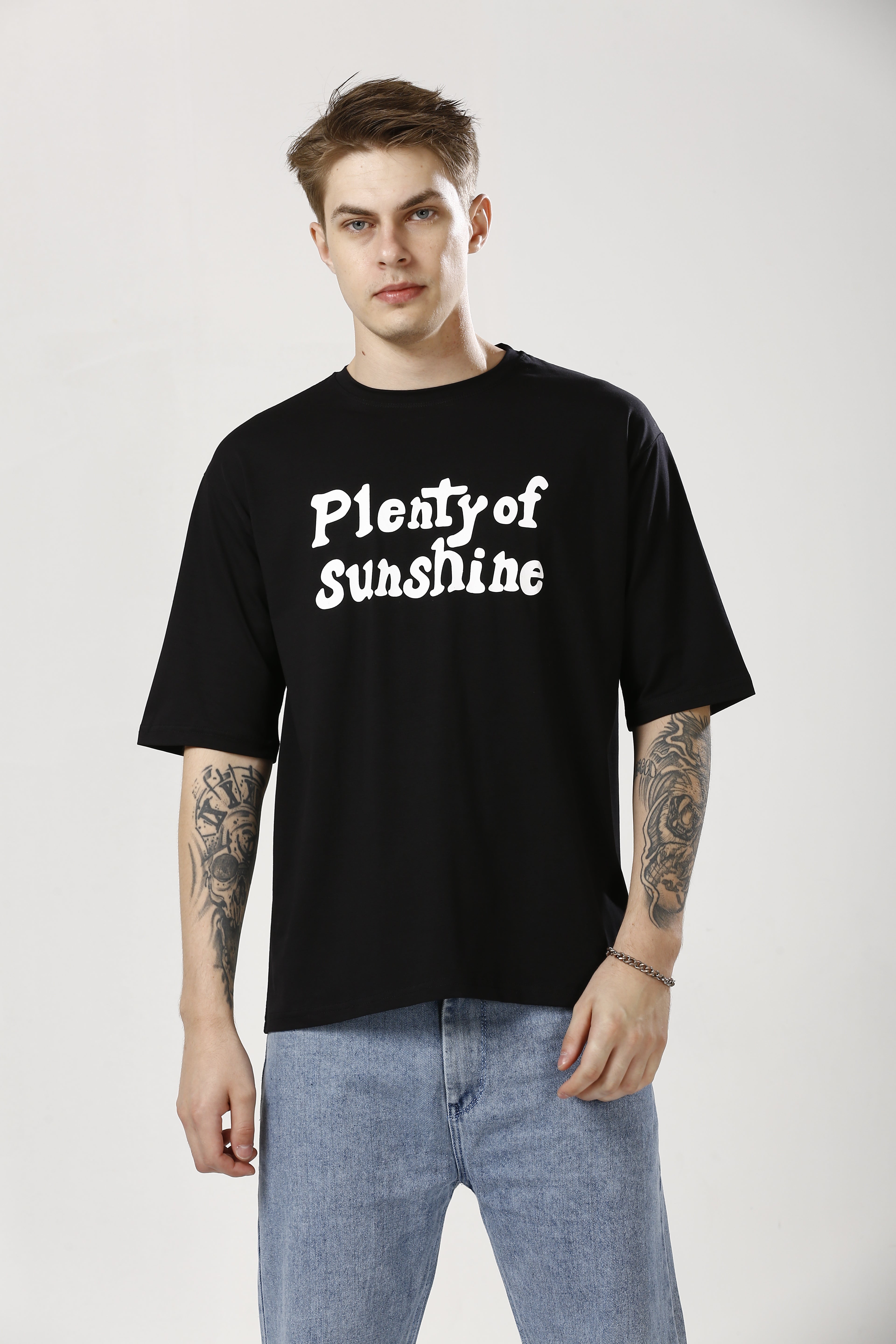 Oversized Black Cotton T-Shirt