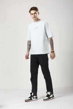 Oversized Aqua Haze Cotton T-Shirt