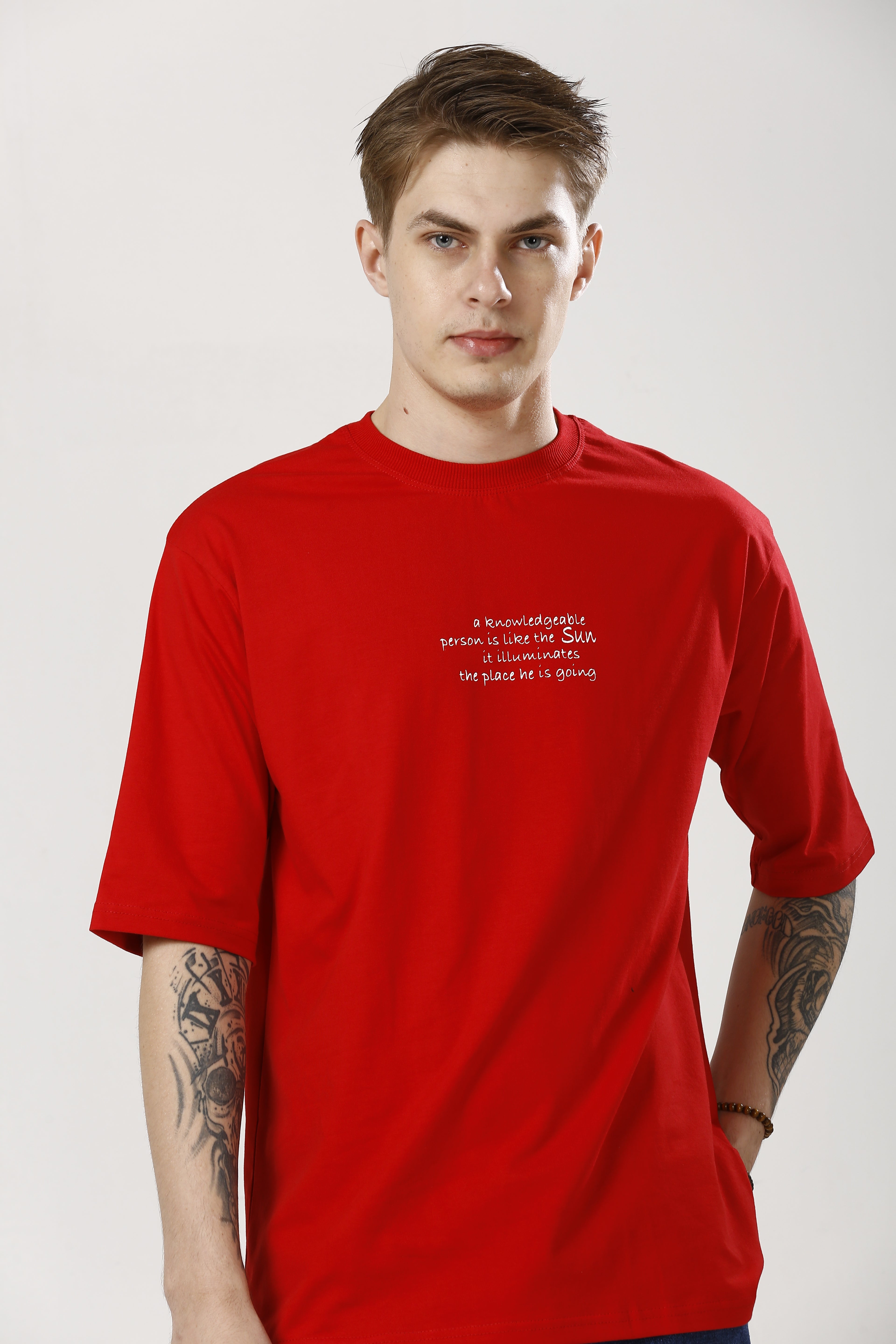 Oversized Red Cotton T-Shirt