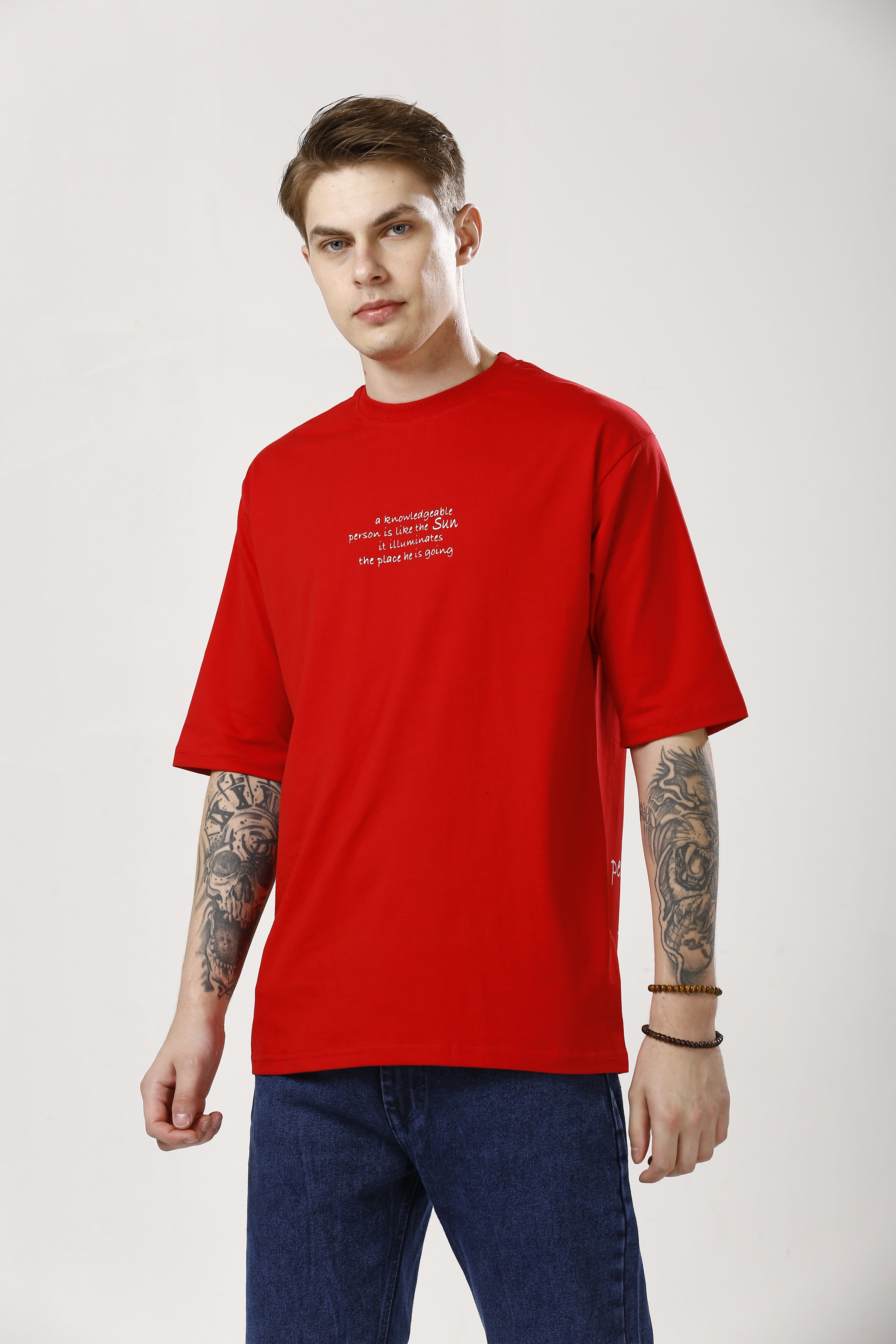 Oversized Red Cotton T-Shirt