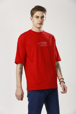 Oversized Red Cotton T-Shirt