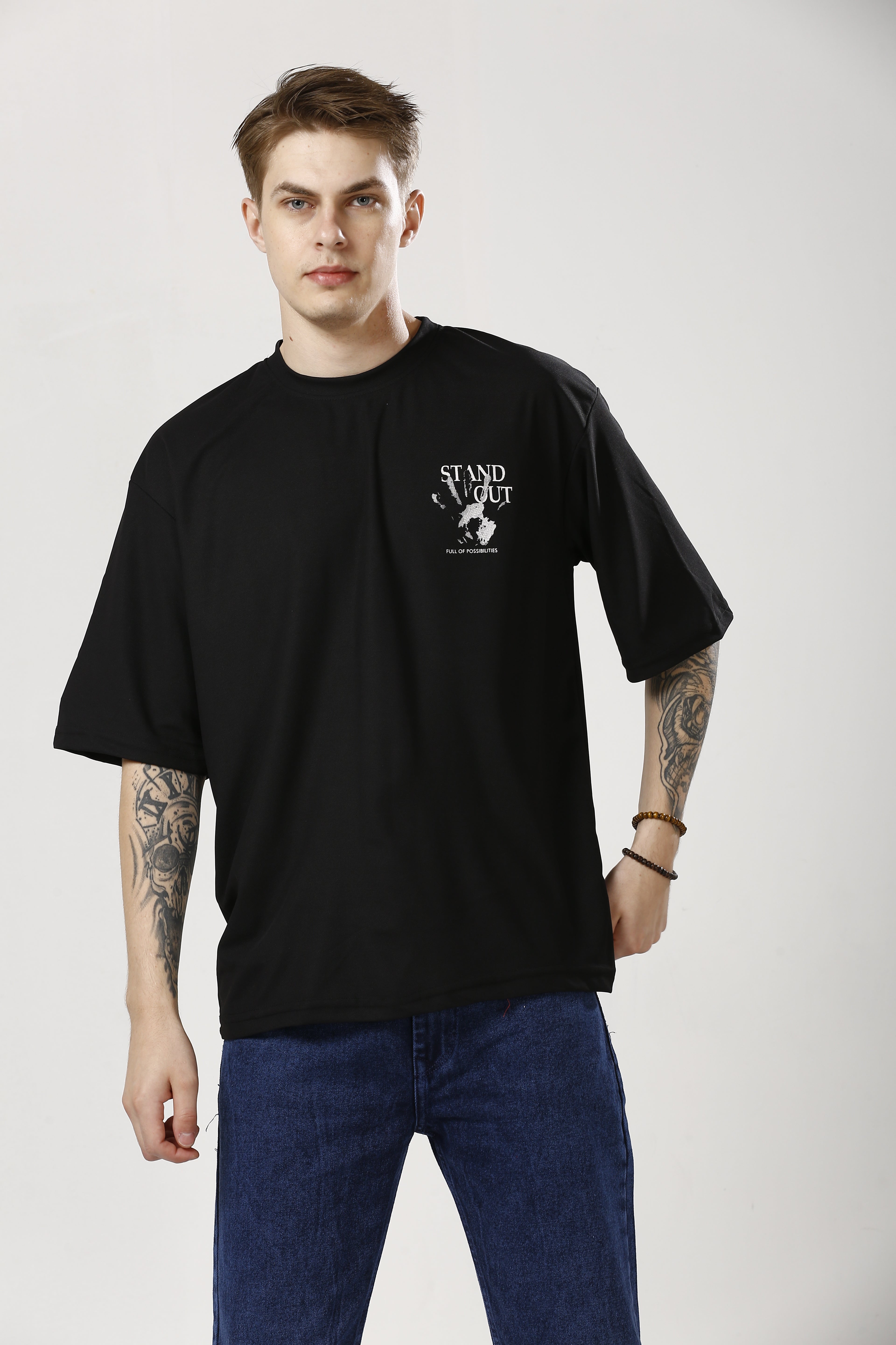 Oversized Black Cotton T-Shirt