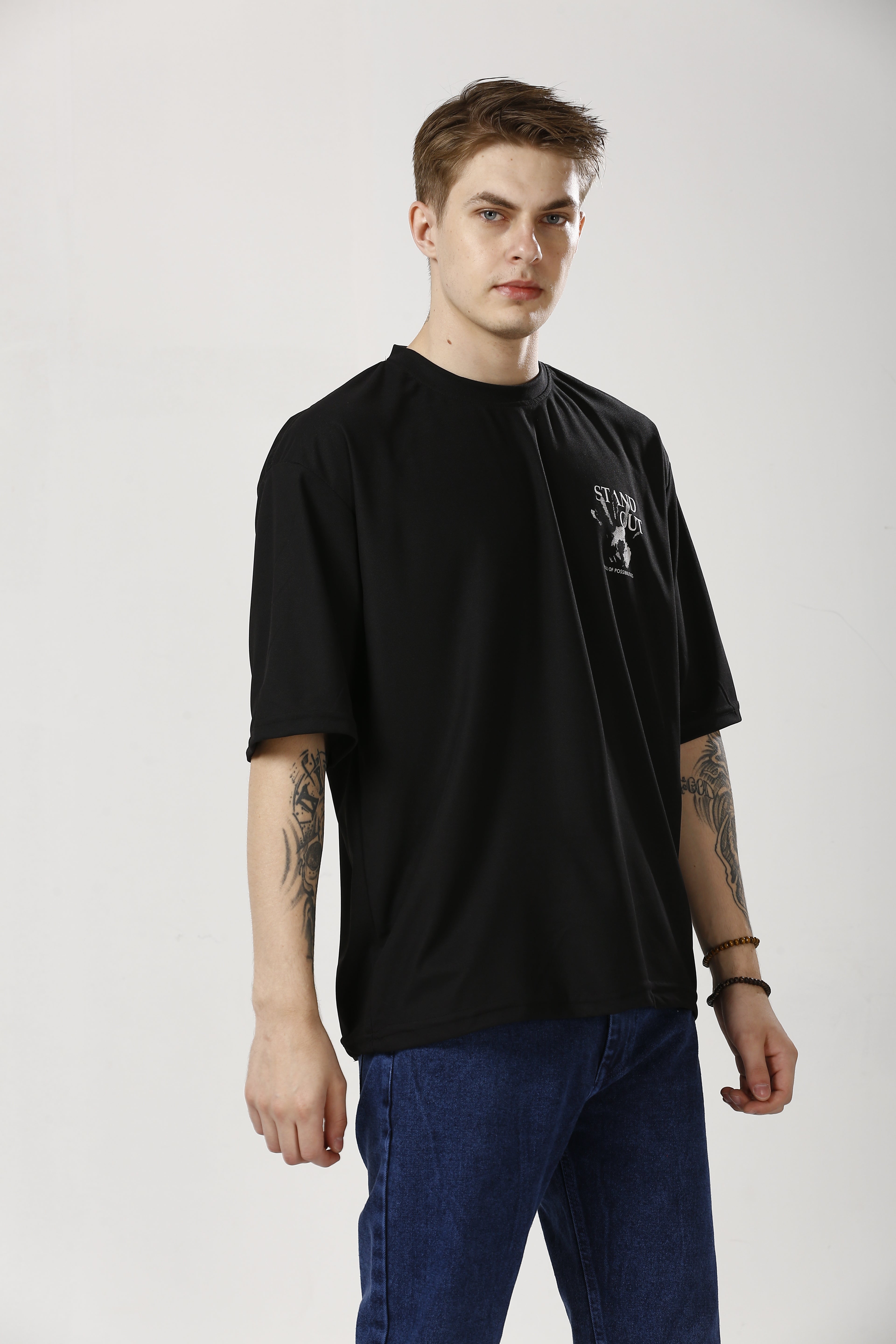 Oversized Black Cotton T-Shirt