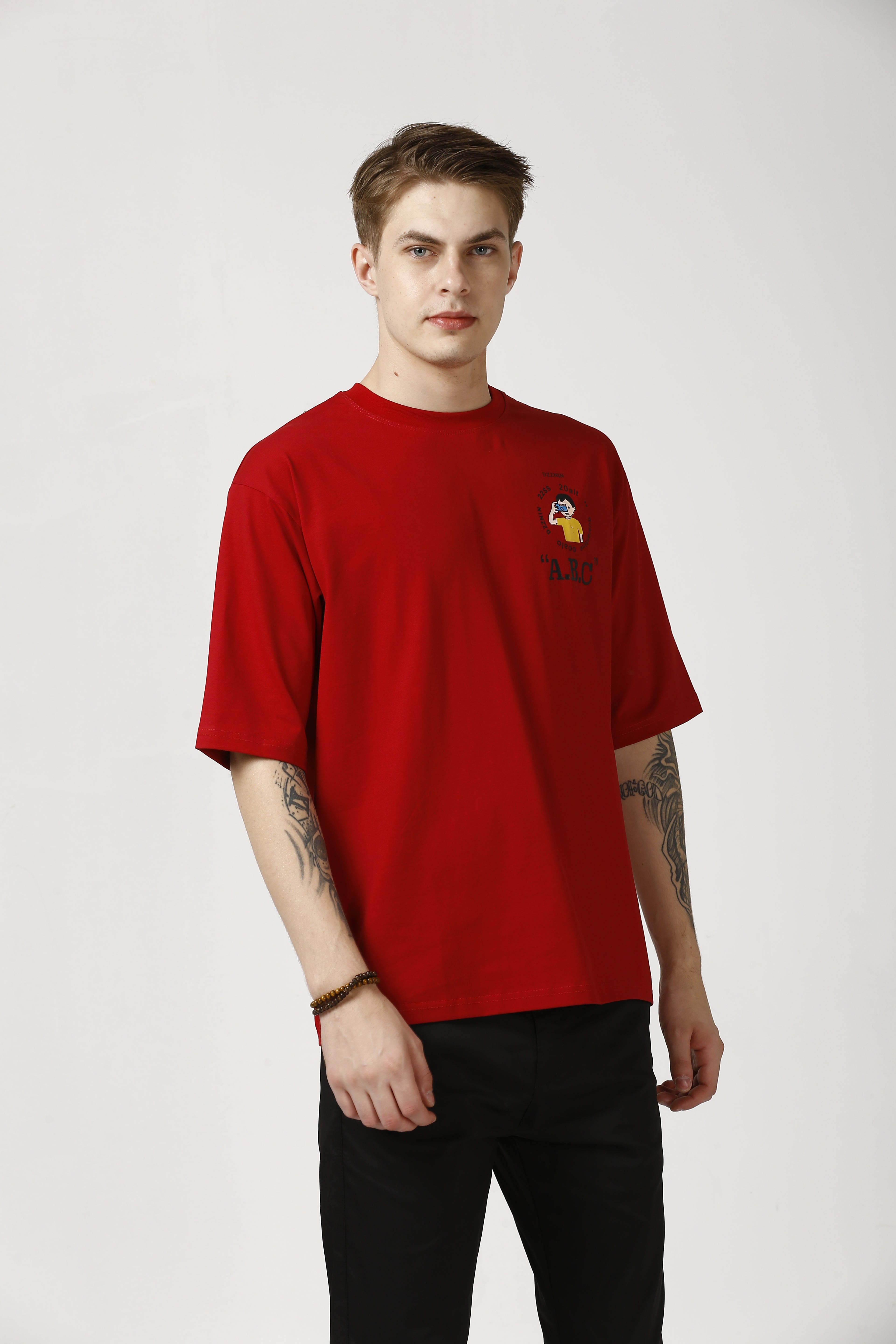 Oversized Red Cotton T-Shirt