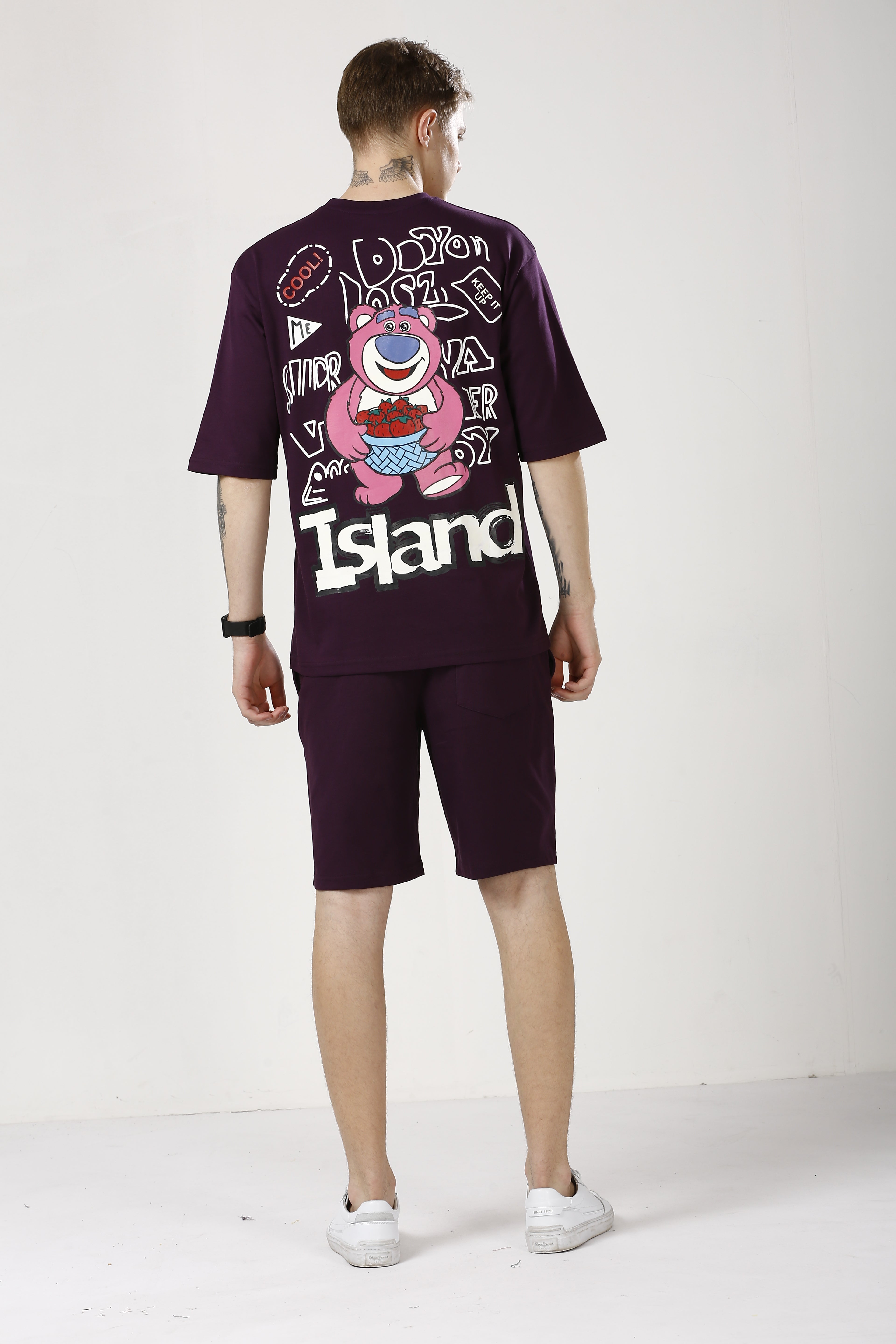 Dark Magenta Island Printed Co-ord Set