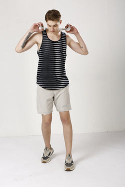 Black Thick Striped Sando