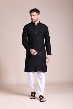 Black Diamond Chikankari Kurta Set