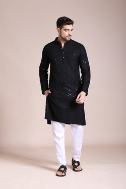 Black Diamond Chikankari Kurta Set