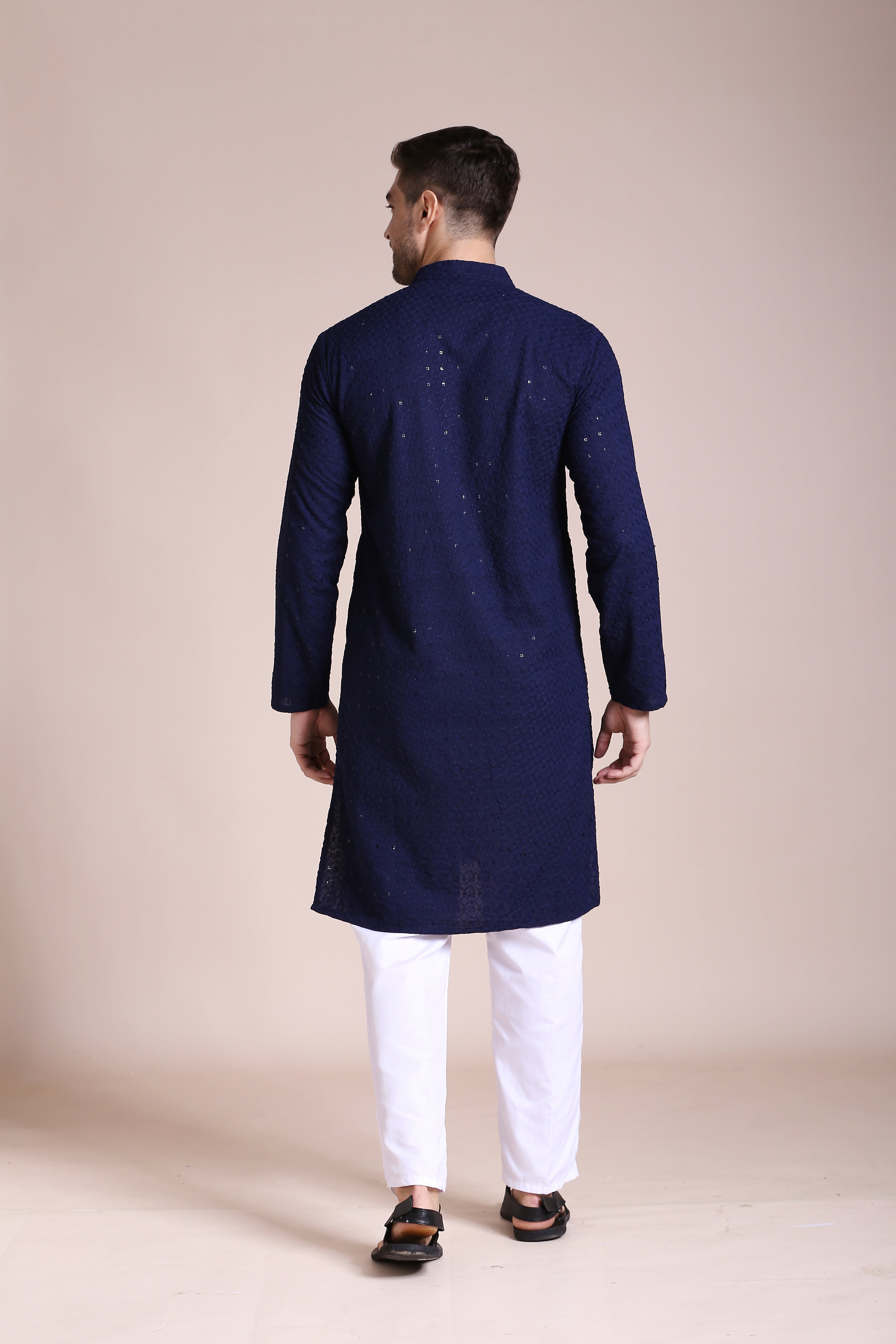 Navy Blue Orbit Chikankari Kurta Set